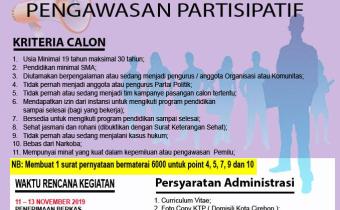 DIBUKA.....!!! PENDAFTARAN KADER PENGAWASAN PARTISIPATIF