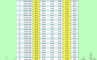 JADWAL IMSAKIYAH RAMADHAN 1441 H / 2020 M