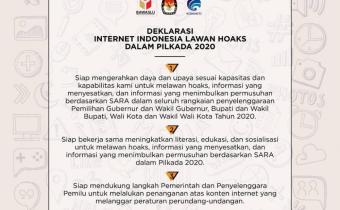 DEKLARASI INTERNET INDONESIA LAWAN HOAKS DALAM PILKADA 2020