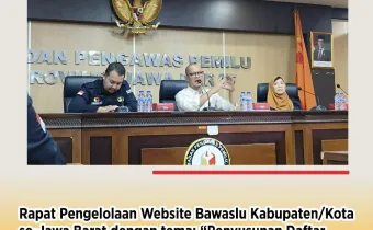 Staf Bawaslu Kota Cirebon Ikuti Rapat Pengelolaan Website Bale Data Jawa Barat