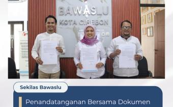 Penandatanganan Bersama Dokumen Indikator Kinerja Utama Bawaslu Kota Cirebon 2026